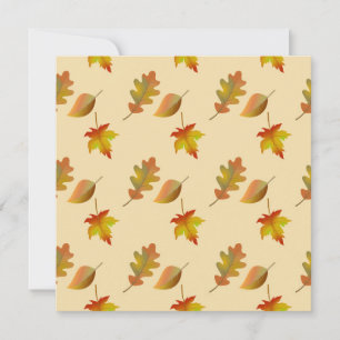 Invitation Cozy autumn maple leaves oak leaves