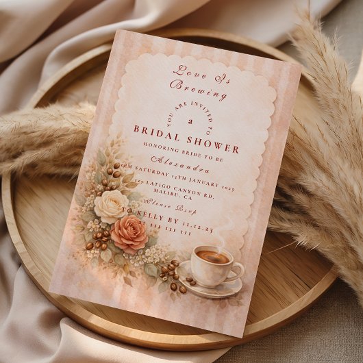 Invitation Cozy Cafe Romance Bridal Shower