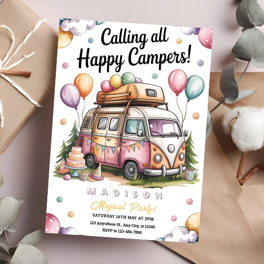 Invitation Cozy Camper Celebration