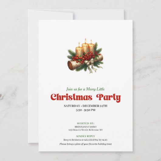 Invitation Cozy Christmas Decoration Invite Custom Name (Devant)