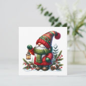 Invitation Cozy Christmas Gnome Art – Festive Holiday (Debout devant)