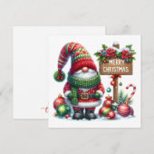 Invitation Cozy Christmas Gnome Art – Festive Holiday (Devant / Derrière)