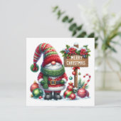 Invitation Cozy Christmas Gnome Art – Festive Holiday (Debout devant)
