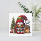 Invitation Cozy Christmas Gnome Art – Festive Holiday (Debout devant)
