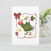Invitation Cozy Christmas Goose Holiday Design (Debout devant)