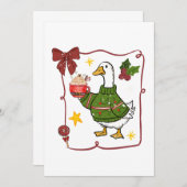 Invitation Cozy Christmas Goose Holiday Design (Devant / Derrière)