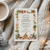 Invitation Cozy Cookie Exchange with Gingerbread House