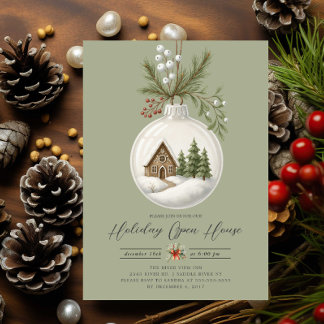Invitation Cozy Cottage Holiday Open House Invite