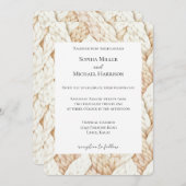 Invitation Cozy Cream Beige Weaves Wedding (Devant / Derrière)