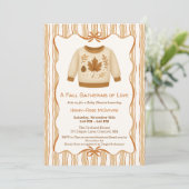 Invitation Cozy Fall Baby Shower | Neutral Cream & orange (Debout devant)