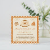 Invitation Cozy Fall Baby Shower | Neutral Cream & orange (Debout devant)