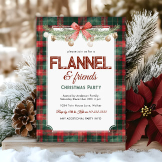 Invitation Cozy Flannel Friends Holiday Christmas Party