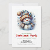 Invitation Cozy funny snowman holiday invite festive digital (Devant)