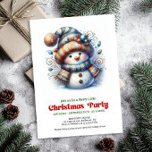 Invitation Cozy funny snowman holiday invite festive digital