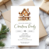 Invitation Cozy gingerbread house earthy Christmas party