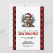 Invitation Cozy highland cow invite holly berries and pine (Devant)