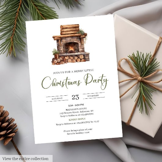 Invitation Cozy Minimalist Neutral Earthy Rustic Christmas