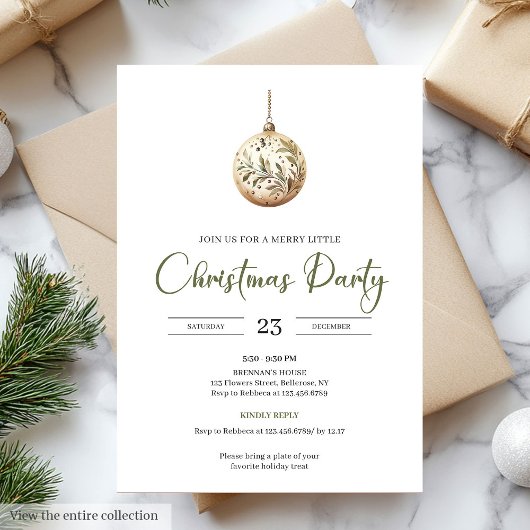 Invitation Cozy Sage Scandinavian Minimalist Style Holiday