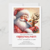 Invitation Cozy Santa and Rudolph Christmas Magic Night Party (Devant)
