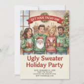 Invitation Cozy Ugly Sweater Holiday Party Hand Painted (Devant)