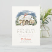 Invitation Cozy Winter New Home Fox Christmas Holiday Card (Debout devant)