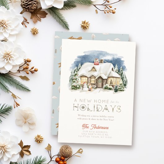 Invitation Cozy Winter New Home Fox Christmas Holiday Card