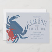 Invitation Crab Boil Party Anniversaire Dîner Crawfish Bleu (Devant)