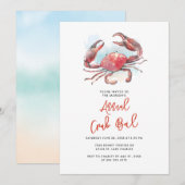 Invitation Crab Boy Famille Été Fête de fruits de mer (Devant / Derrière)
