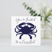 Invitation Crabe bleu blanc et foncé bouillie Anniversaire (Debout devant)