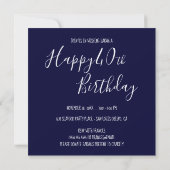 Invitation Crabe bleu blanc et foncé bouillie Anniversaire (Dos)