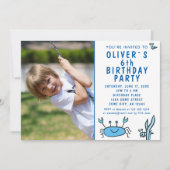 Invitation Crabe Bleu Sea Animaux Shell Boy Photo Anniversair (Devant)