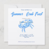 Invitation crabe bleu vintage (Dos)