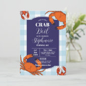 Invitation Crabe bouil fête d'anniversaire Marine Fruits de m (Debout devant)
