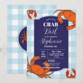 Invitation Crabe bouil fête d'anniversaire Marine Fruits de m (Devant / Derrière)