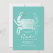 Invitation Crabe Crustacé Sarcelle Océan Shower de Mariée (Devant)