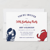 Invitation Crabe de homard Son anniversaire Fête des fruits d (Devant)