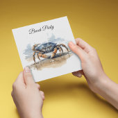 Invitation Crabe de plage à l'aquarelle, personnalisé