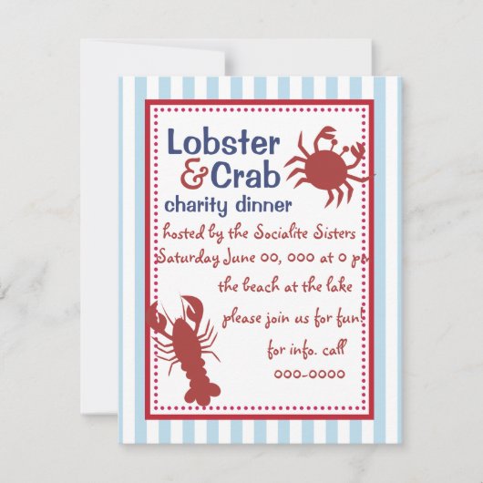 Invitation Crabe et homard ! (Devant)