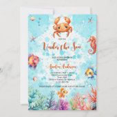 Invitation Crabe mou sous la mer Créatures Baby shower (Devant)