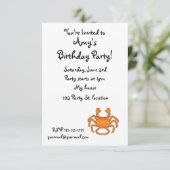 Invitation Crabe orange (Debout devant)