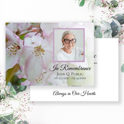 Invitation Crabe rose blanc Fleurs de pomme Anniversaire de l