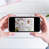 Invitation Crabe rose blanc Fleurs de pomme Vivant Fête funér