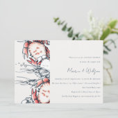 Invitation Crabe sous-marin de la Marine Rouge Couples nautiq (Debout devant)