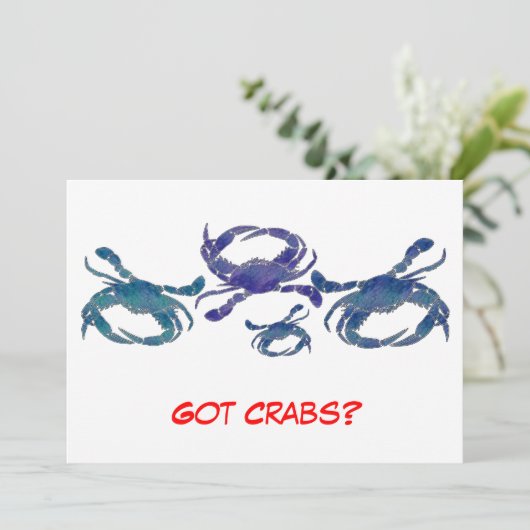 Invitation Crabes bleus de chesapeake (Debout devant)