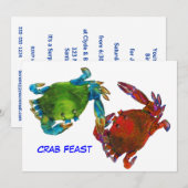 Invitation Crabes du Maryland avant et après (Devant / Derrière)