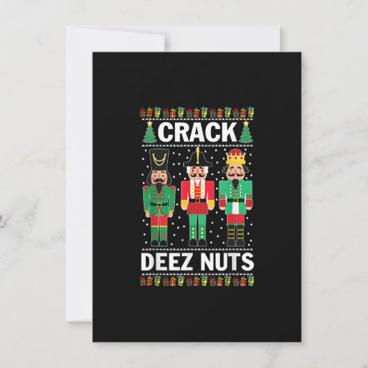 Invitation Crack Deez Nuts Drôle Noël (Devant)