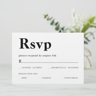 Invitation Crad RSVP avec texte gras