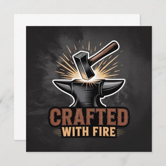 Invitation Crafted With Fire – Rustic Artisan Sticker (Devant / Derrière)