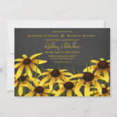 Invitation craie art Black Eyed Susans herbe pré mariage (Devant)