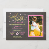 Invitation Craie Fête d'anniversaire Twinkle Twinkle Little S (Devant)